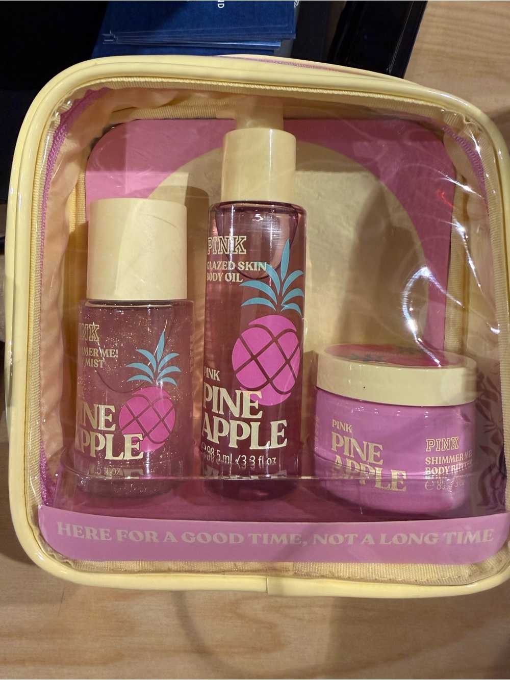 PINK Victoria's Secret Pineapple Body Set - Pink & Yellow